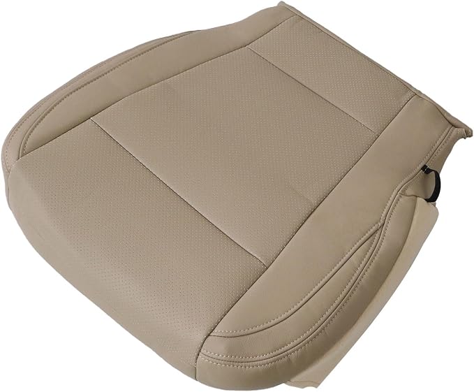 SecosAutoparts Driver Side Bottom Replacement Leather Seat Cover & Foam Cushion Tan Compatible with Ford F-150 Lariat 2015-2017 Compatible with Ford F250 F350 Lariat XLT 2017-2022