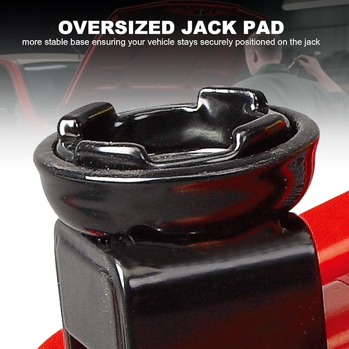 BIG RED 2 Ton Hydraulic Floor Jack, 4000 lbs Capacity Low Profile Trolley Service Jack with 5.2"-13.3" Lifting Range, Heavy Duty Steel Car Jack for Sport Utility Vehicle, Cars, Red