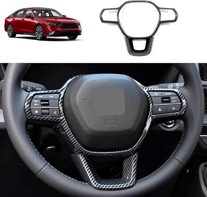 Interior Button Panel Cover Trims Surround Frame Cover Trim Compatible with Honda Accord 2023 2024 Interior Car Accessories ABS 1PC(Carbon Fiber Style)