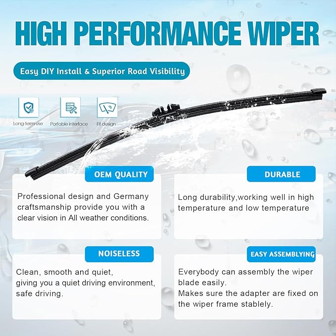 VTOGOI Original Factory Quality Rear Windshield Wiper Blades Replacement For BMW X3 2011-2017,Volvo XC70 2008-2016,Easy To Install 13"(Pack of 1)