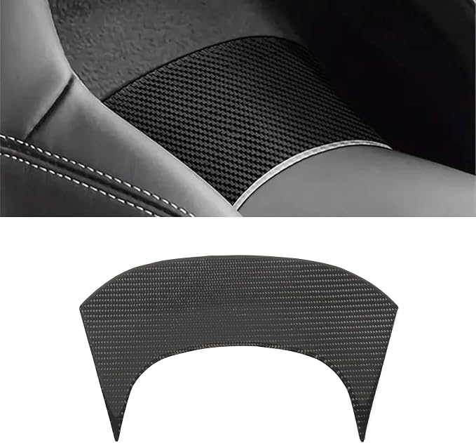 Real Carbon Fiber Armrest Rear Decor Trim Compatible with Corvette C7 2014–2019, Interior Decal Sticker Accessories