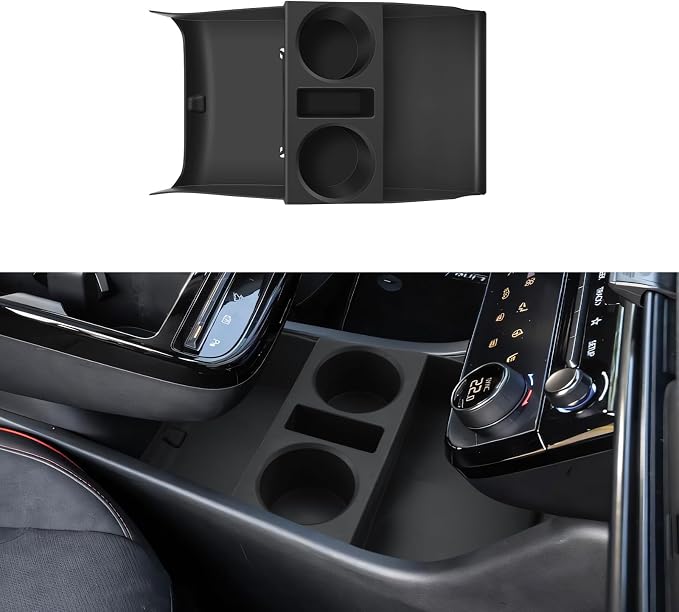 ECOZEN Lower Center Console Organizer For 2025-2026 Hyundai Tucson - TPE Lower Console Storage Tray with Two Extra Cup Holder For 2025-2026 Tucson/Hyundai Accessories - Only Fit With Electronic Shift