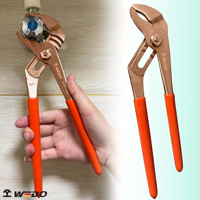 WEDO 12" Groove Joint Pliers,Tongue-and-Groove Pliers,Beryllium Copper,Non-magnetic,Length 300mm,Max jaw opening 55mm,DIN Standard, BAM & FM Certificate