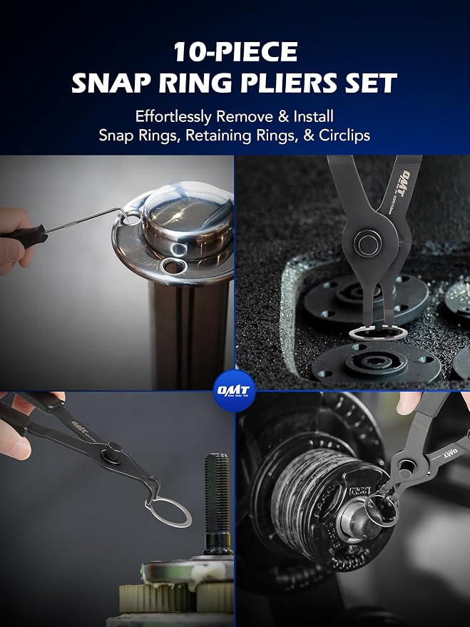 Orion Motor Tech 10pc Snap Ring Pliers Set, Internal & External Circlip Pliers With Bent & Straight Pliers & 14 Piece Disconnect Set with Fuel Filter Caliper Hose Pipe, Bundle