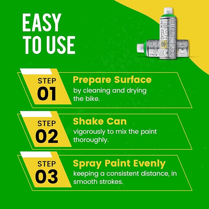 Spray.Bike Spray Paint | Designed Mainly for Bicycles | Multi-Use Acrylic Spray Paint for Metal, Plastic | High Coverage Bike Paint, 400ml, Winkie
