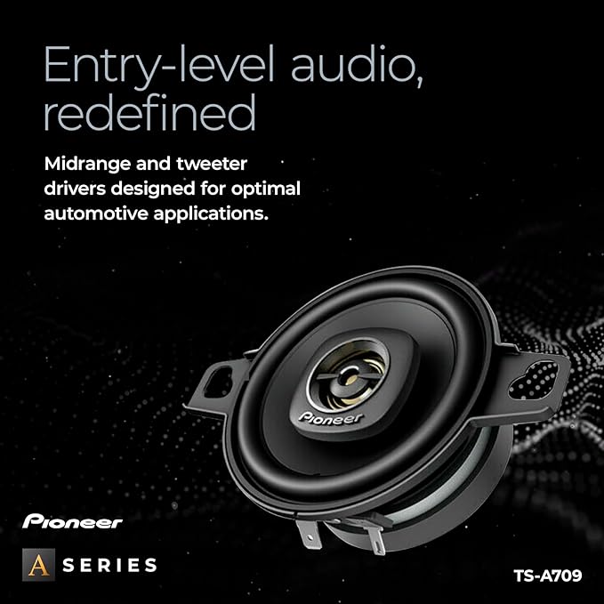 PIONEER A-Series Plus TS-A709 2.75' 2-Way Speakers (Pair) – 600W Max, Balanced Sound + Smooth Treble, Great Stock Replacement, Easy Installation