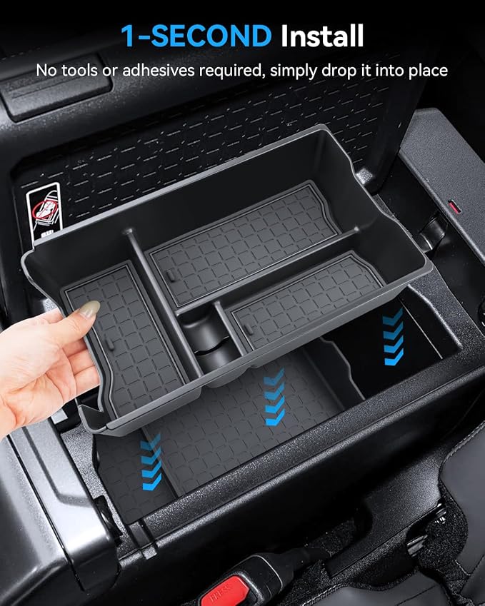 BIXUAN (2PCS 2026 RAV 4 Center Console Organizer for 2026 Toyota RAV 4 Armrest Box Insert& Armrest Bottom Mat Middle Console Storage Box 2026 RAV 4 Accessories