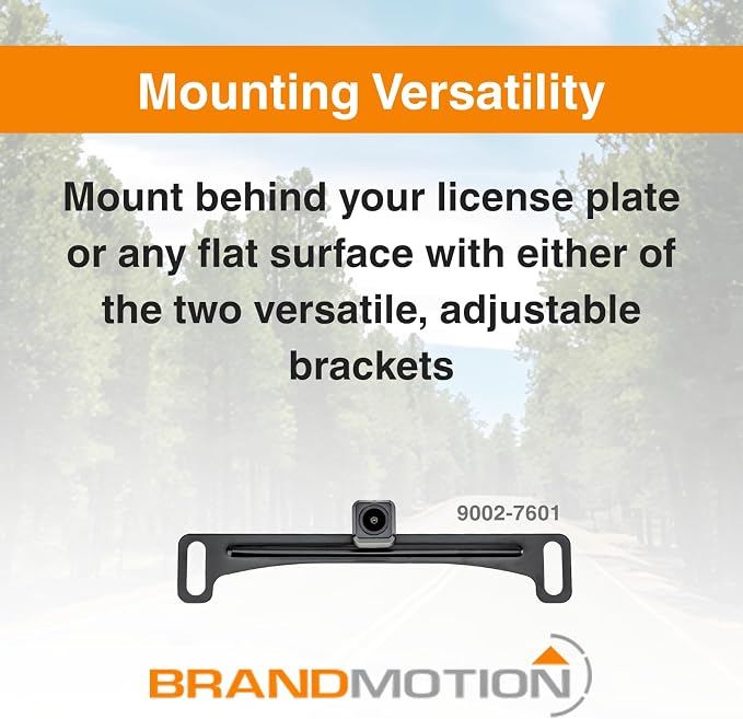Brandmotion 9002-7601 Universal Dual Mount CMOS Camera | Waterproof Case with Anti-Fog Lens | Color Image w/ Automatic White Balance | Parking Gridlines Available | Rear View Camera