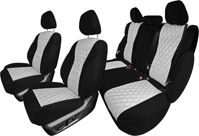 FH Group Custom-Fit Car Seat Covers Specifically Made for 2021-2026 Nissan Rogue, Full Set Gray Ultraflex Neoprene Waterproof Automotive Seat Cover