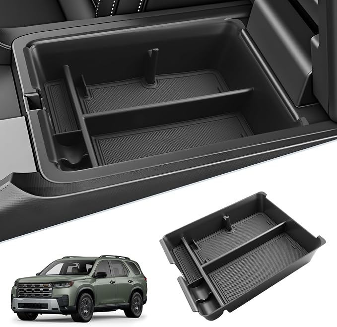 SKTU for 2026 Honda Pilot Center Console Organizer for 2026+ Honda Pilot (Sport/EX-L/Touring/TrailSport/Touring Blackout/Elite/Black Edition) Console Tray Honda Pilot 2026 Accessories with Coin Holder