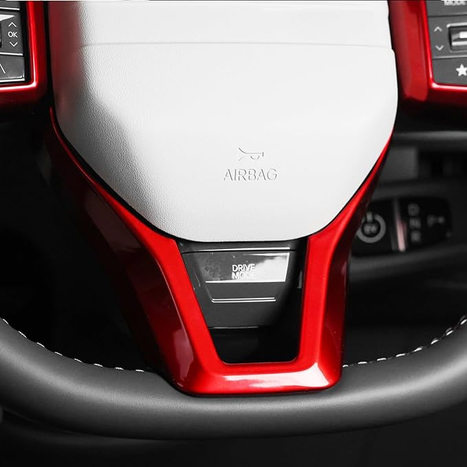ABS Car Steering Wheel Frame Cover Steering Wheel Button Panel Frame Compatible with Kia K4 GT GT-Line 2025 Kia EV6 GT-Line 2025 Kia EV3 GT-Line Kia EV4 GT-Line Accessories(Glossy Red Style)
