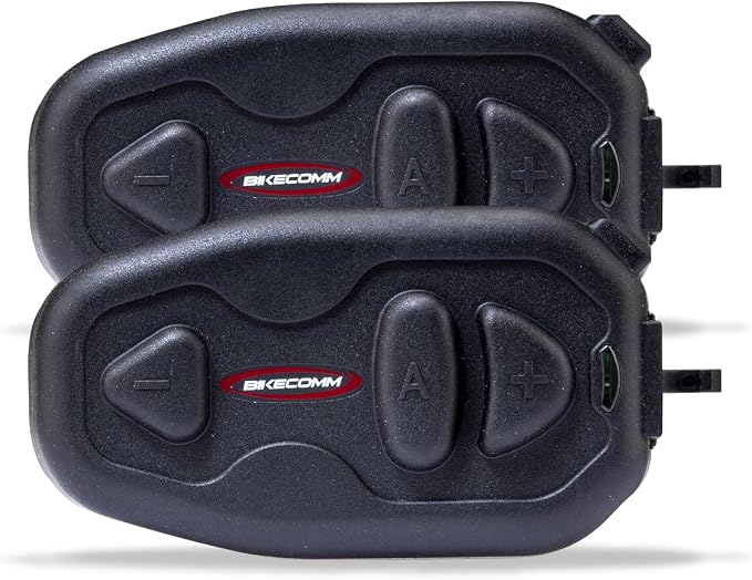 BIKECOMM Salut Motorcycle Helmet Speakers Intercom – 1000M Range Wireless Speakers - Helmet Communication System, IP67, Black, Twin Pack
