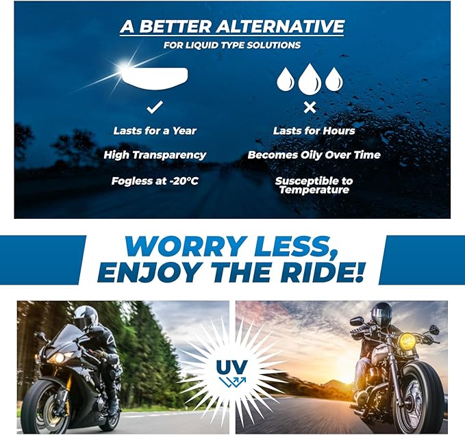 NORAH Anti-Fog Wide Helmet Visor Insert with UV Protection – Easy-Remove Design for Motorcycle & Sports Helmets