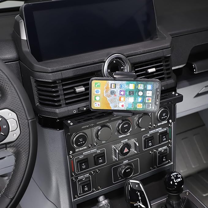 Compatible with INEOS Grenadier 2020-2024 Car Phone Mount and Walkie Talkie Mount Stand Set, Centre Console Multifunctional Track Mobile Phone Holder Expansion Platform (Style A)