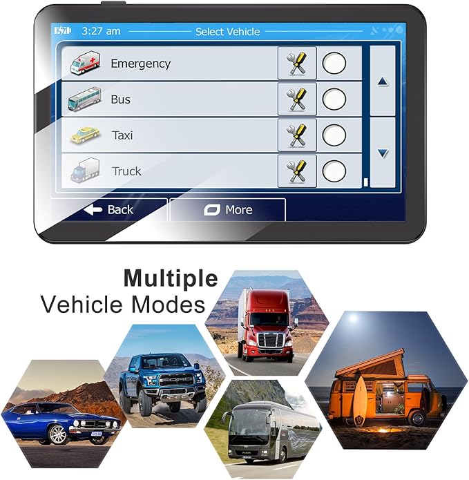 Car GPS Navigation 7 Inch Truck Navigator Latest Maps Touch Screen Vehicle GPS Commercial Trucker Voice Navigation Speeding Warning Free Lifetime Update of Maps