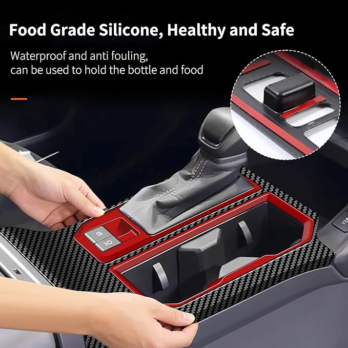 Console Gear Shift Panel Cover Trim Protective Frame Compatible with Toyota RAV4 XLE Premium/LE/SE/XSE/Woodland 2026+, Center Console Gear Shift Panel for RAV4 2026, ABS Carbon Fiber Gear Shift Frame