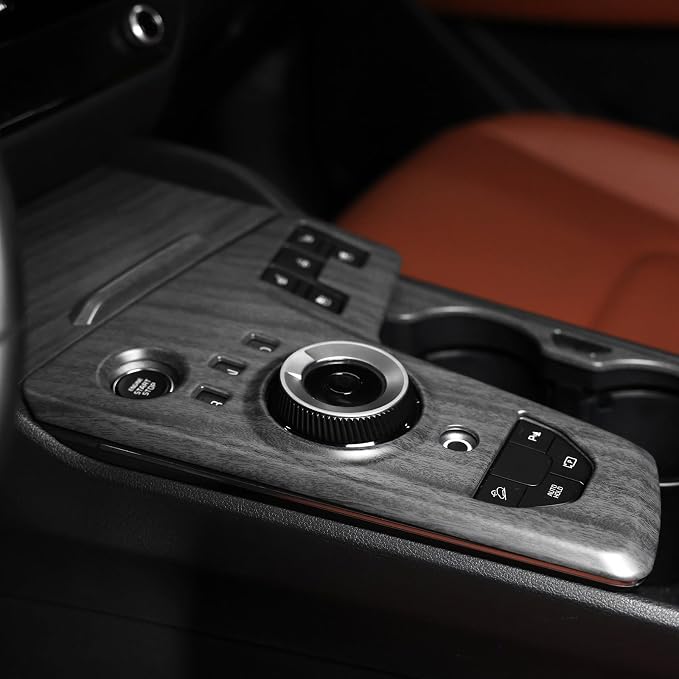 YOUTOOCAR Automatic Gear Shift Panel Covers Interior Trim Compatible with Kia Sportage 2026 Accessories (Wood Grain, with Fingerprint)