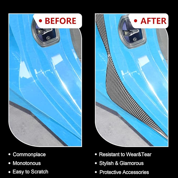 Real Carbon Fiber Side Door Armrest Panel Trim Compatible with Corvette C8 2020-2026, Interior Decor Sticker Accessories