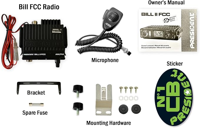 President Electronics Bill II FCC Ultra-Compact AM/FM CB Radio
