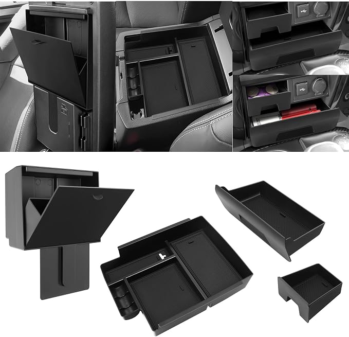 BlBLOZ 3PCS Center Console Organizer Compatible with 2014-2024 Toyota 4Runner Accessories, Center Console Hidden Box Organizer and Center Console Cubby Drawers for Toyota 4Runner Interior Accessories