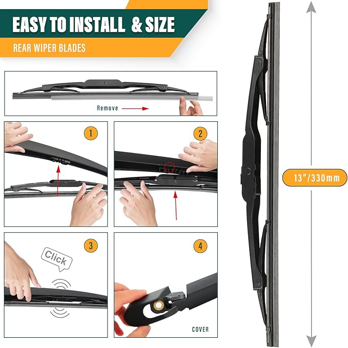 Windshield Wiper Blades Replacement for Chevy Chevrolet Equinox 2018 2019 2020 2021,Original Equipment Replacement Front Rear Wiper Blade Set - 24" 18" 13" (Set of 3)