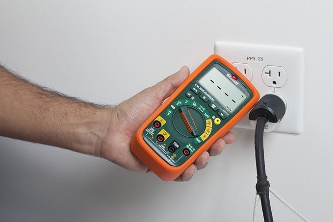 Extech EX350 True RMS Digital Multimeter with Non-Contact Voltage Detector - 11 Function Handheld Electrical Tester with LOZ, LPF, and Backlit LCD Display for Ghost Voltages and VFDs | AC/DC V/A, resistance, capacitance, frequency, Type K, 4000-count, ...