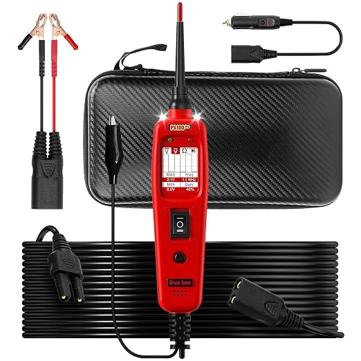 PS100PRO Automotive Circuit Tester and Short Finder, 12V/24V Power Circuit Probe Kit with AC/DC Voltage Tester, Current Probe, Component Activation Tool, Includes 20FT+20FT Cable