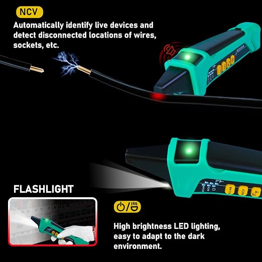 Xin Tester Digital AC Circuit Breaker Finder Tool with Integrated GFCI Outlet Tester, 90-120V NCV Electrical Circuit Tracer Automatically Scan Voltage Detector Electrician Tool XT-33A
