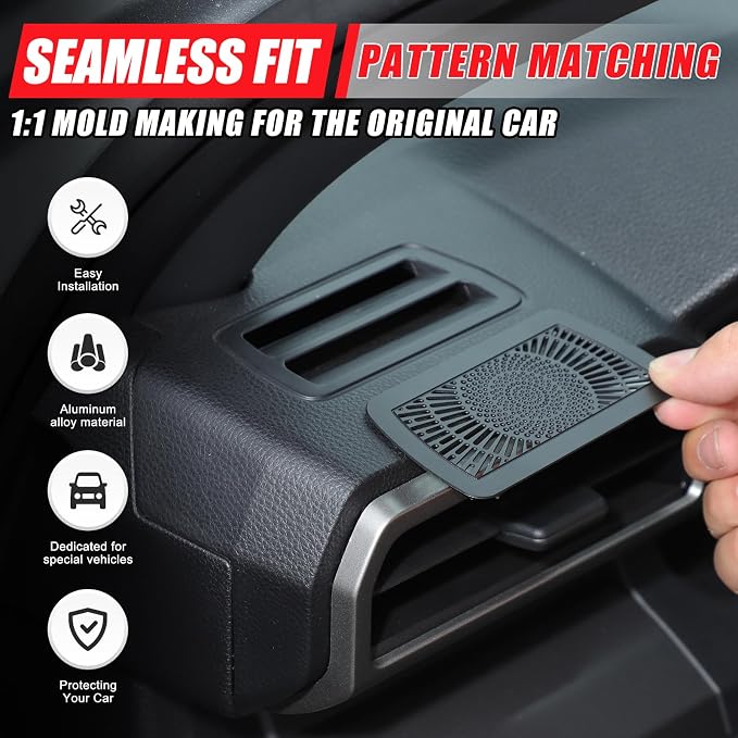 Daeiclru Center Console Dashboard Air Vent Grill Panel Cover Compatible with Toyota Tacoma 2024 2025, Air Outlet Anti-Blocking Trim Dashboard Grille Cover 4th Gen Tacoma Accessories (Side)