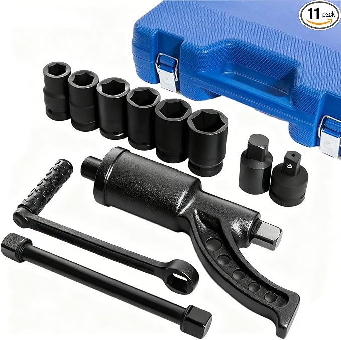 YUNGTEE Torque Multiplier Wrench Set, 1:64 Ratio, 1" Drive, 8 CR-V Sockets