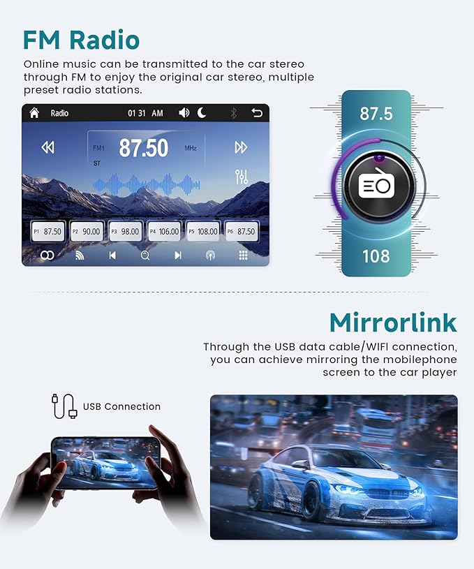 Single Din Flip Out Radio with Wireless/Wired Carplay Android Auto,Sellrich 7" IPS Touchscreen Stereo Single Din Flip Out Radio with YouTube BT Mirror Link FM USB/AUX/Type-C Ports SWC Backup Camera