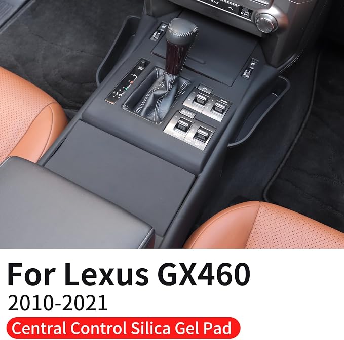 Central Control Silicone Storage Box Seat Gap Storage Box Silicone Pad Tray Organizer for 2010-2021 Lexus GX460 Modified Lexus GX460 Accessories (Black)
