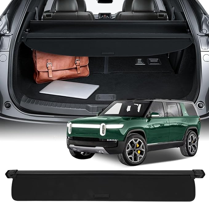SCITOO Retractable Rear Cargo Cover Shade 2022-2024 Fit for Rivian R1S Rear Trunk Retractable Security Shade Cover