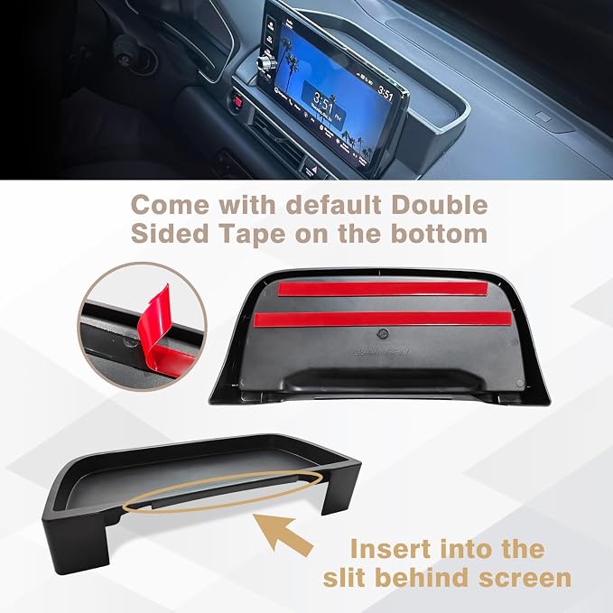 Muslogy Dash Storage Tray (for 9-in Screen Only) Insert Behind Screen Center Console Organizer Interior Accessories Compatible with Honda Pilot 2023-2026 EX-L Touring Elite(Black)