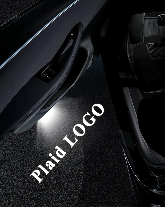 LOWEEY 4K Car Door Lights Logo Projector, Premium Accessories Compatible with All Tesla Model Y Juniper Model 3 Highland X S, OEM Style Ultra-Bright No Fade 3D Laser Puddle Welcome Ghost Light(4 Pack)