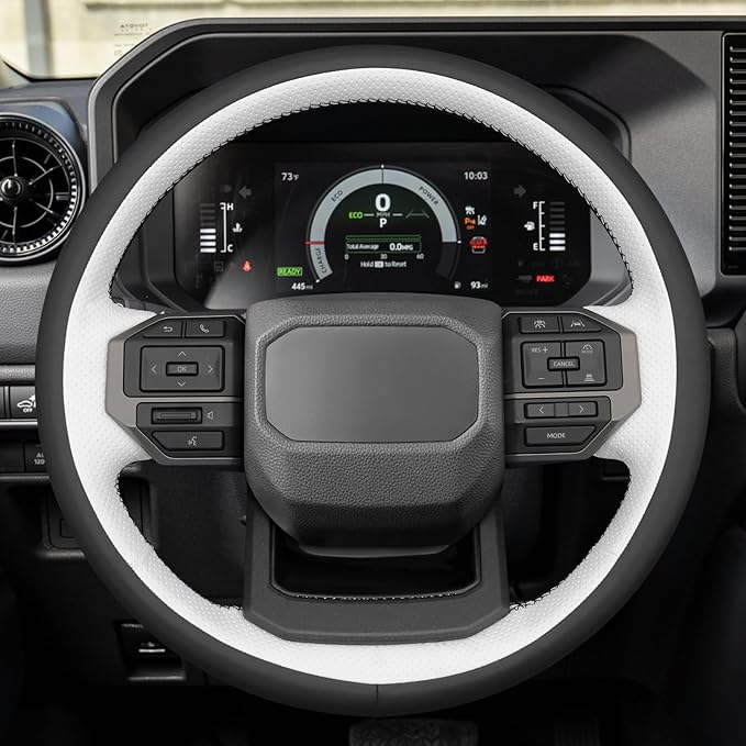 MEWANT Hand Stitch Steering Wheel Cover for Toyota Land Cruiser 2024-2026, Custom Fit DIY Wrap Interior Accessories