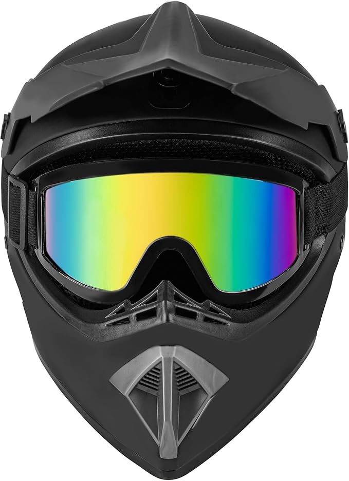 CARTMAN Adult Dirt Bike Helmets Motocross ATV Dirtbike Offroad Full Face Motorcycle Helmet, DOT Approved Matte Black and Blue