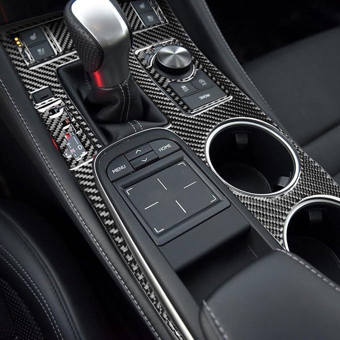 Soft Carbon Fiber Car Interior Shifter Kit 6/Piece Decorative Sticker for Lexus RC300 350 200T 15-24 Carbon Fiber Interior Accessories