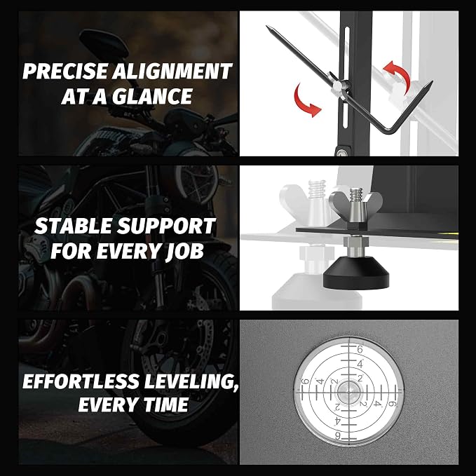 Motorcycle Wheel Balance Stand, Heavy-Duty Single-Axle Wheel Balancing Tool for Static & Dynamic Tire Alignment, Balancer for Sport and Dirt Bike Wheels (Heavy-Duty Version)