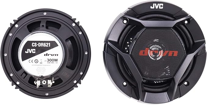 JVC CS-DR621 Car Speakers - 300 Watts of Peak Power, 6.5 Inch, Full Range, 2 Way, Sold in Pairs