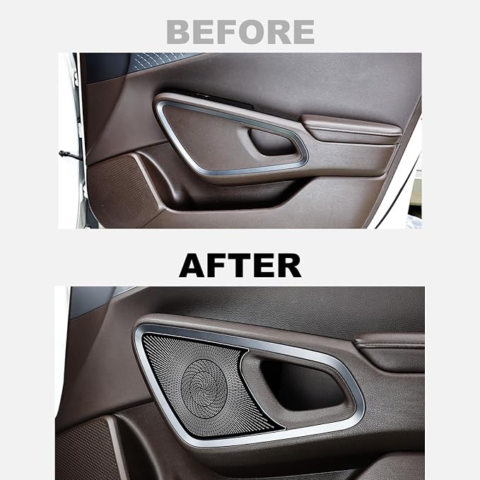 Stainless Steels Upper Air Outlet Speaker Cover Steels Interior Speaker Decoration Trim Cover Compatible with Kia Soul 2020-2025 Accessories (Black)