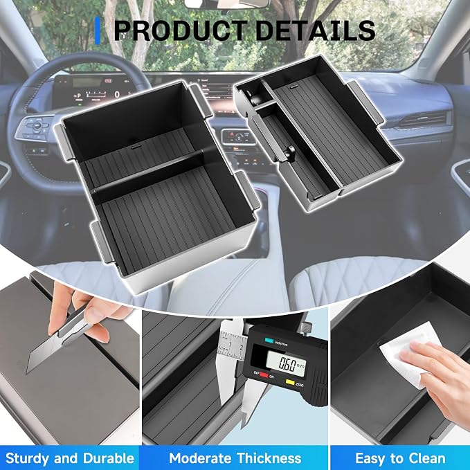 SXCY 2-Layer for 2026 Nissan Sentra Center Console Organizer Tray for 2026 Nissan Sentra Accessories Center Console Tray 2026 Sentra Armrest Console Organizer Tray