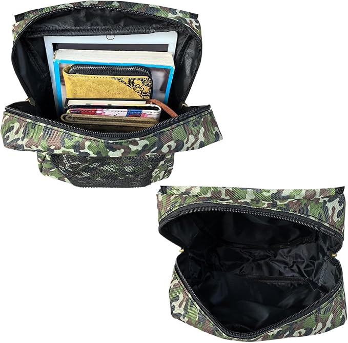 ATV Tank Bag Saddle Bag Waterproof Motorcycle Bag Compatible with Snowmobile Sportsman Scrambler FourTrax Grizzly UTV Hanging Storage Bag Camo Green