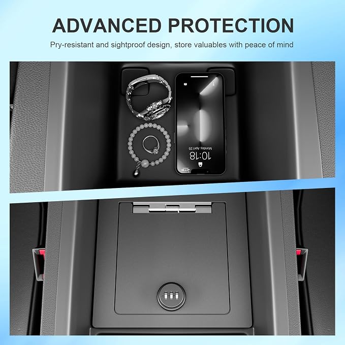 SZYANG Center Console Safe Organizer Compatible with 2023-2026 Honda Pilot Lock Box Console Safe Vault Center Console Manager Replacement for 2023-2026 Honda Pilot Accessories