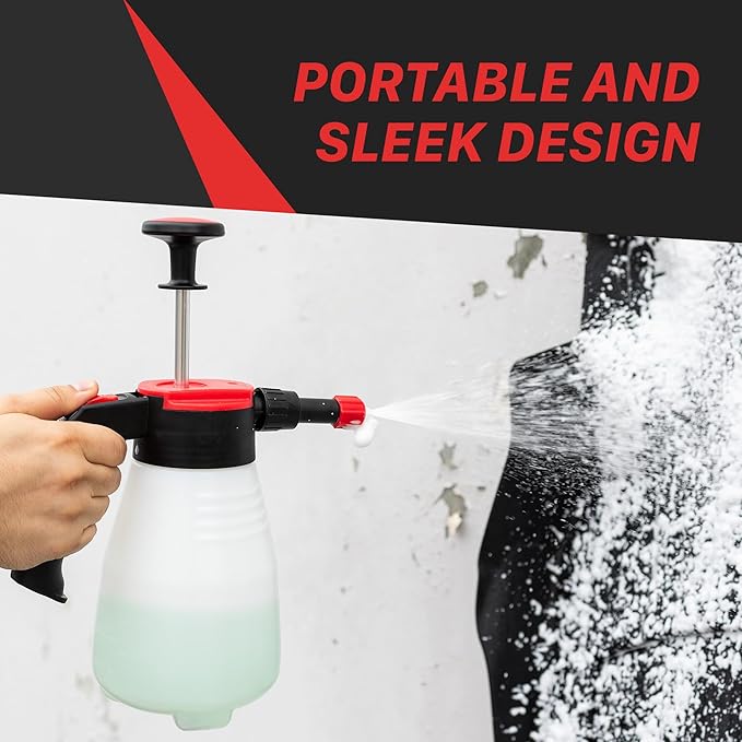 Maxshine 1.5L Pump Foam Sprayer - Hand Pressure Foam Sprayer for Car Detailing, Home Cleaning, and Garden Use - Versatile, Easy-to-Use for Multiple Applications