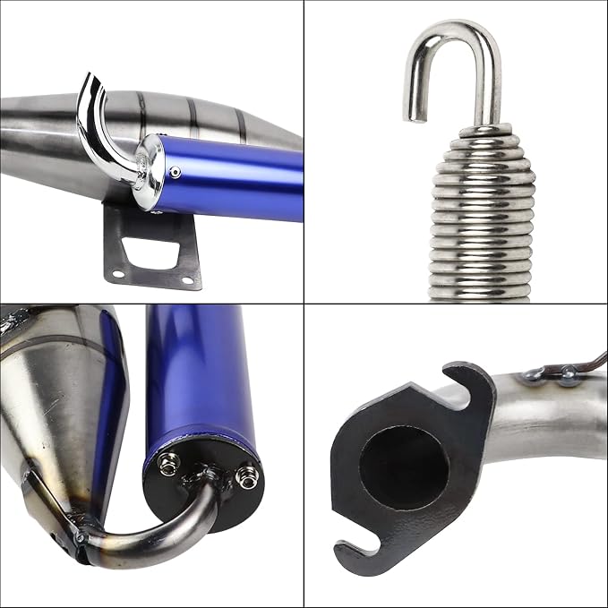 FLYPIG Exhaust W/Expansion Chamber For Honda DIO50 AF18 AF24 AF27 AF28 AF30 Dio Exhaust System Muffler Pipe Elite Sym 50 (Dio SA50 SR50 SK50 SYM DD50 Arnada 50 Dio 50 DD50 Jolie 50)