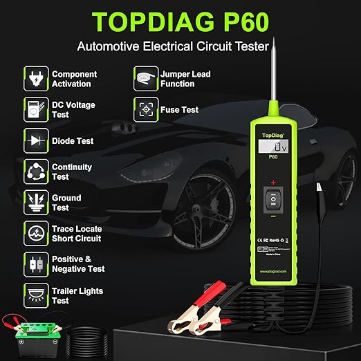 12 Volt Test Light Automotive, Power Circuit Probe Kit & Battery Load Tester 12v Automotive, Car Battery Tester