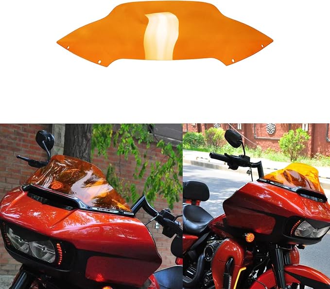 POWER JAMES 7.0" Tall Orange PMMA Windshield Windscreen for 2015-2023 Harley Road Glide Ultra ST FLTR (PMMA Orange)