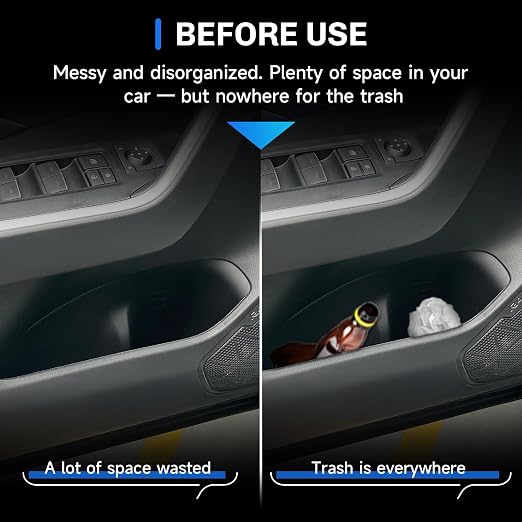 SXCY 2PCS for 2026 Toyota RAV4 Trash Can for 2026 Toyota RAV4 Accessories Silicone Front Door Side Trash Can [OEM-Fit] Garbage Bin Storage Box Waterproof Leak-Proof Trash Bin w/Lid Odor-Free Storage