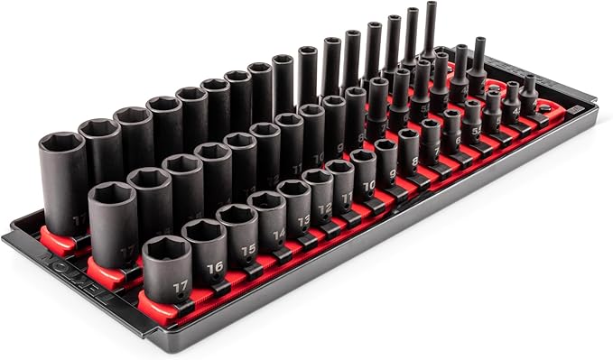 TEKTON 1/4 Inch Drive Impact Socket Set, 48-Piece | SID90112